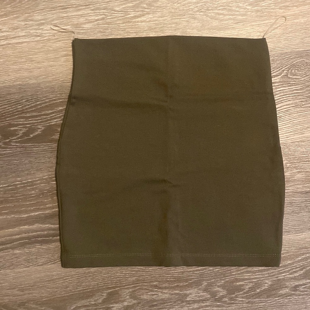 olive green pencil skirt